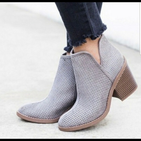 Soda Shoes - Gray Vegan suede booties